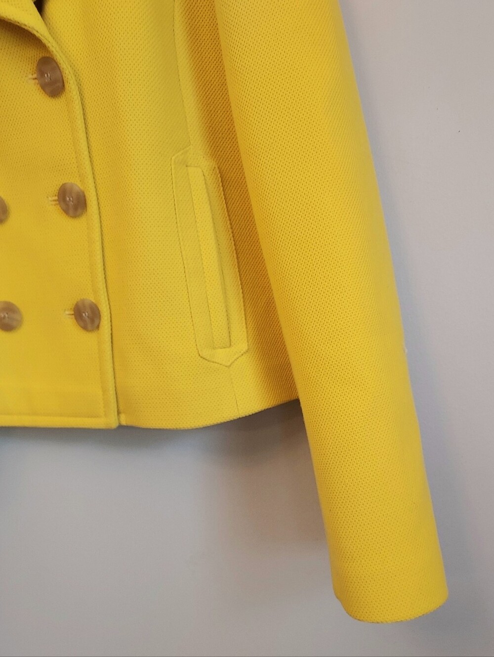1901 Nordstrom Yellow Double Breasted Peacoat Jacket Size Medium - Picture 5 of 13